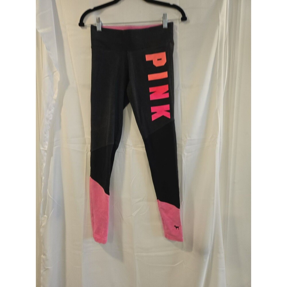 Victoria's Secret PINK Colorblock Leggings Black/Hot Pink XS